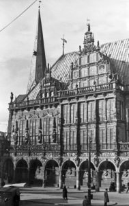 Strolling through the old city of Bremen, Germany 1930s. Strolling through the old city of Bremen, Germany 1930s.